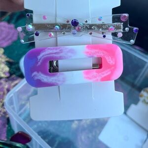 Pink/Purple Bow Clip Set